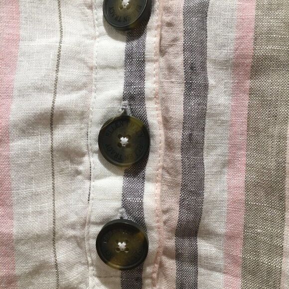 Ellen Tracy 100% Linen Striped Tunic Sm - Picture 6 of 7